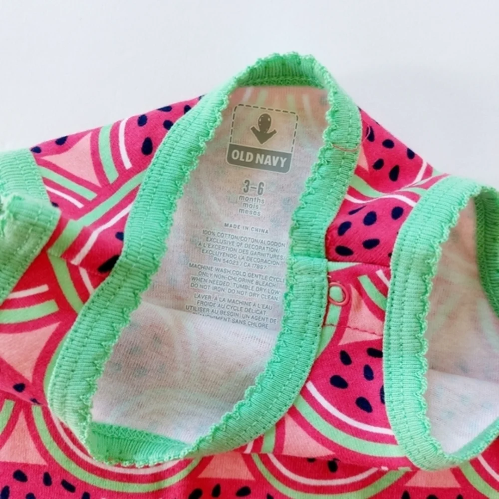 Watermelon Shortsuit Romper Ruffle Bottom‎ size 3-6 months Old Navy Barbie